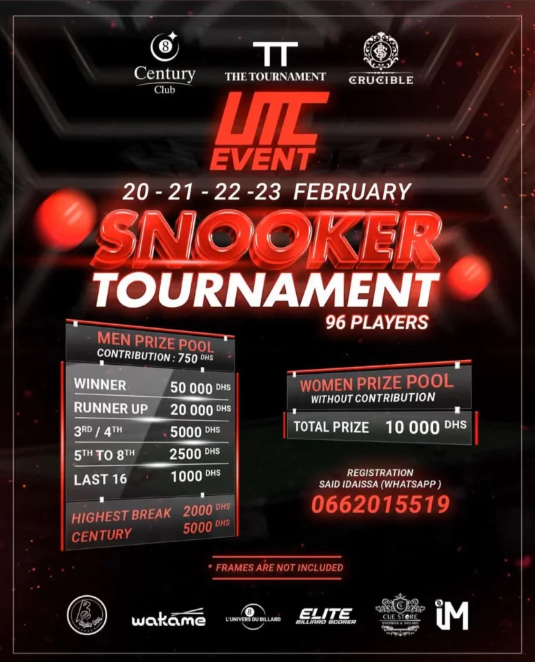 Affiche du tournoi : Tournoi de snooker UTC — février 2025